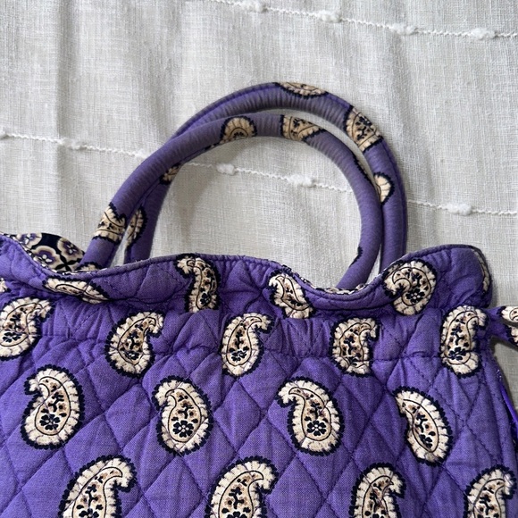 Vera Bradley Simply Violet Cinched Handbag Hobo Satchel Shoulder Bag Pre Loved - Picture 3 of 12